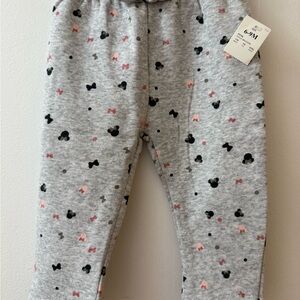 Disney Gray Sweatpants with Pink and Black Accents